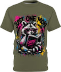 Just One More Chapter Raccoon T-Shirt - Neon Graffiti Streetwear Book Lover Gift - Unisex All-Over Print Reading Tee
