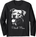 Pitbull Mom Grunge Vintage Dog Lover Design Long Sleeve T-Shirt