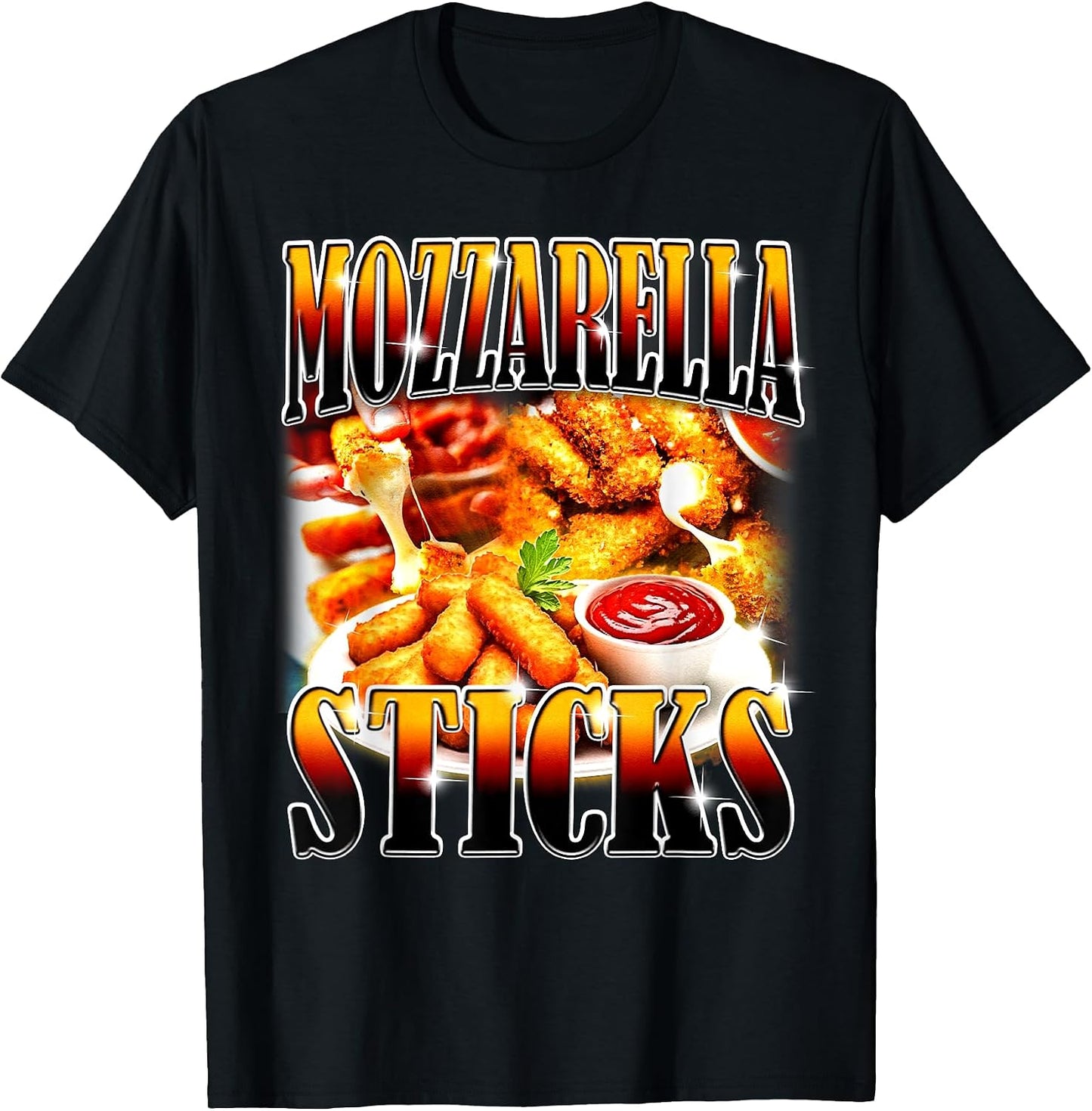 Mozzarella Cheese Sticks Bootleg Rap CD Aesthetic Funny Meme T-Shirt