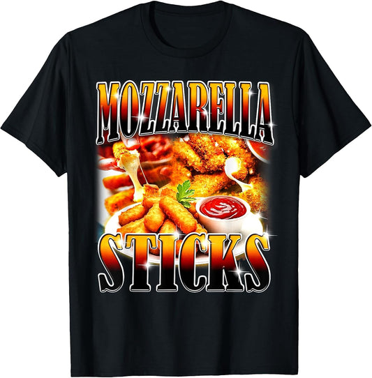 Mozzarella Cheese Sticks Bootleg Rap CD Aesthetic Funny Meme T-Shirt