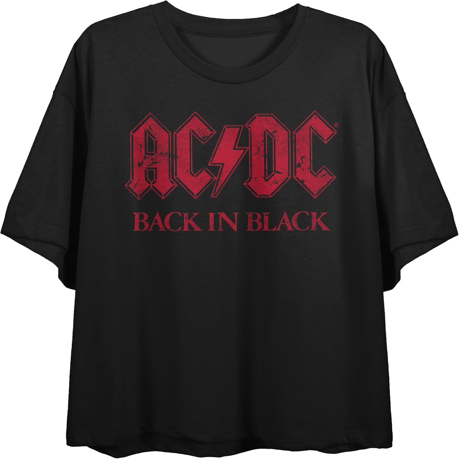 ACDC Australian, Rock Band, Rock and Roll, Music, Song Short Sleeve Adult Crop T-Shirt