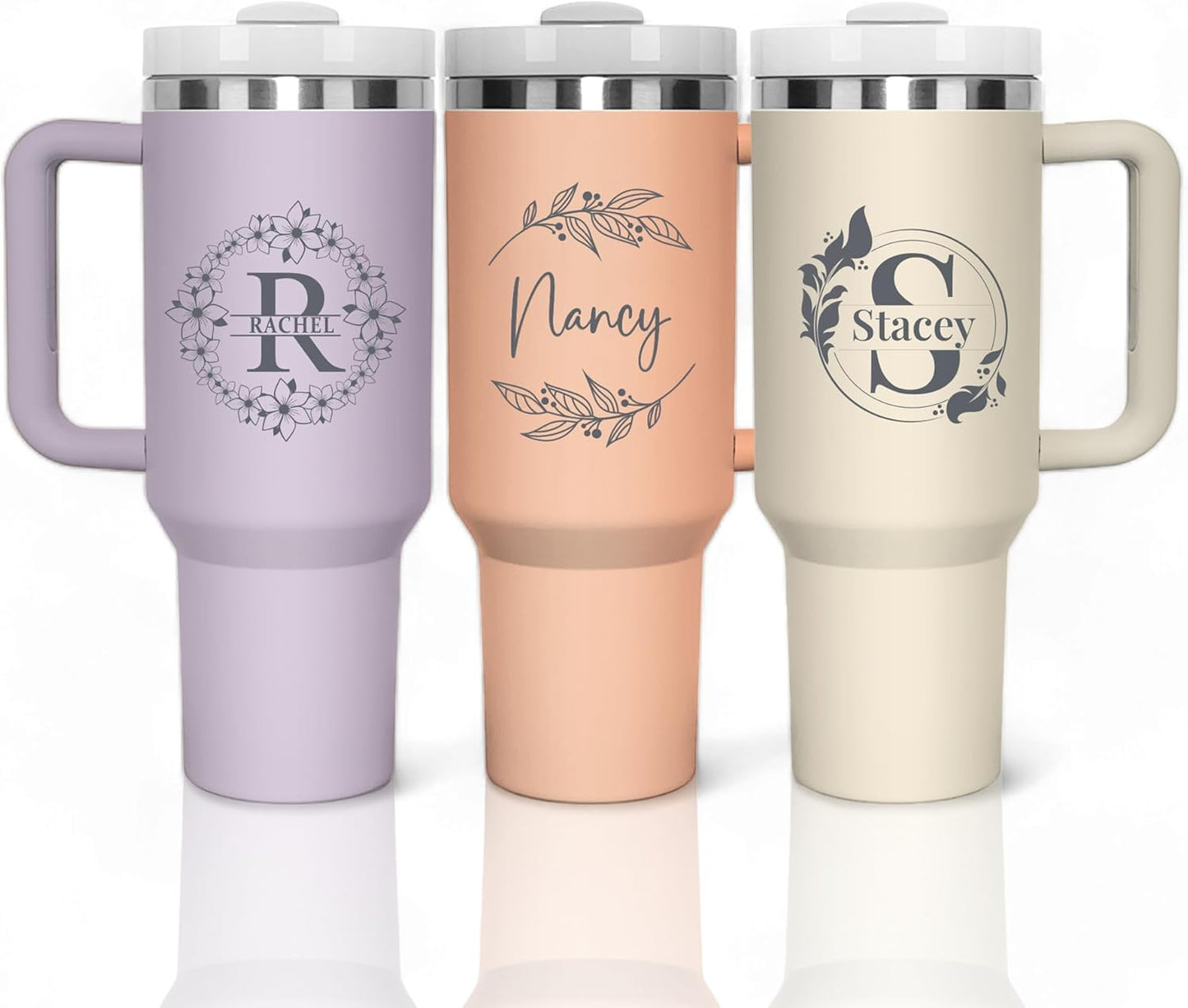 Ships Next Day, Personalized Tumblers 40 Oz with Names, Custom Stainless Steel Tumbler and Travel Coffee Mug with Lid and Straw, Lid and Straw Engraved Cups for Gifts or Everyday Use by Foma Family