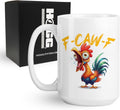Hogg F-Caw-F Mug, 15 oz Ceramic Hidden Message Coffee Cup, F-Caw-F, F Caw F Mug, Funny Coffee Cups, Fcawf, Sassy Chicken, Adult White Elephant Christmas Gifts, Funny Birthday Gifts for Women