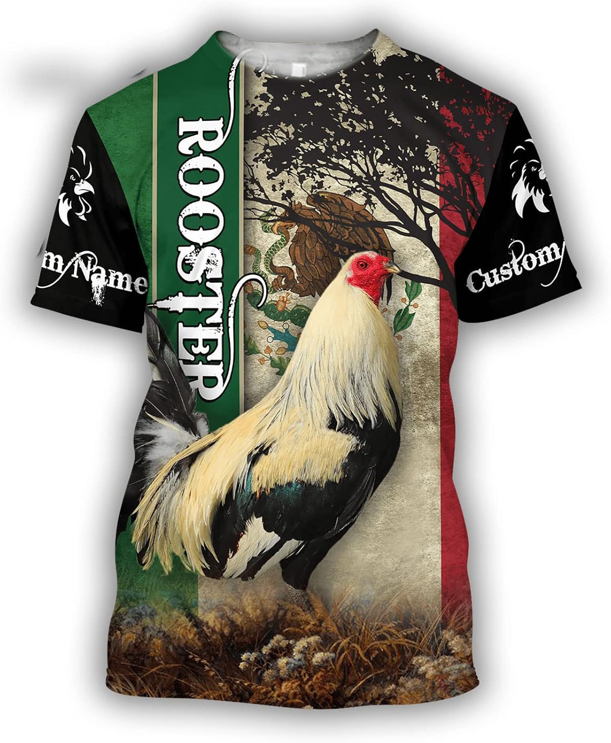 Personalized Rooster Mexican 3D Shirt for Men & Women, Custom Name 3D T - Shirts Gift for Birthday, Anniversary