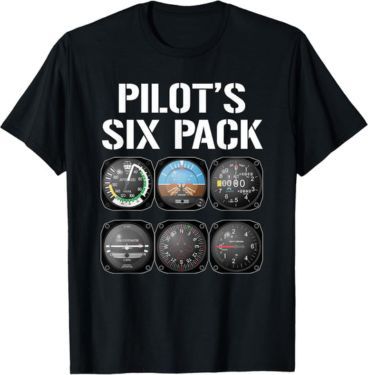 Pilot's Six Pack Funny Pilot Apparel