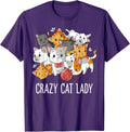 Crazy Cat Lady Funny Girls Women Kitty Kitten Animal Lover T-Shirt Small