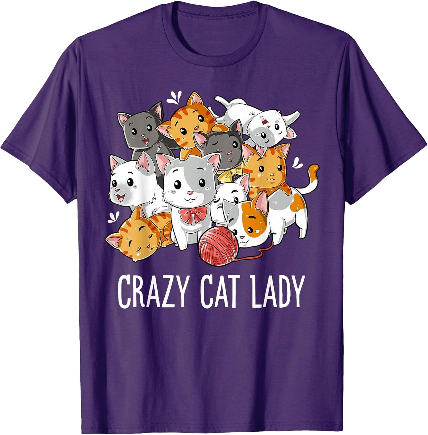 Crazy Cat Lady Funny Girls Women Kitty Kitten Animal Lover T-Shirt Small