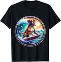 Boxer Dog Surfing Lover Surfer Owner Surfboard Rider Board T-Shirt