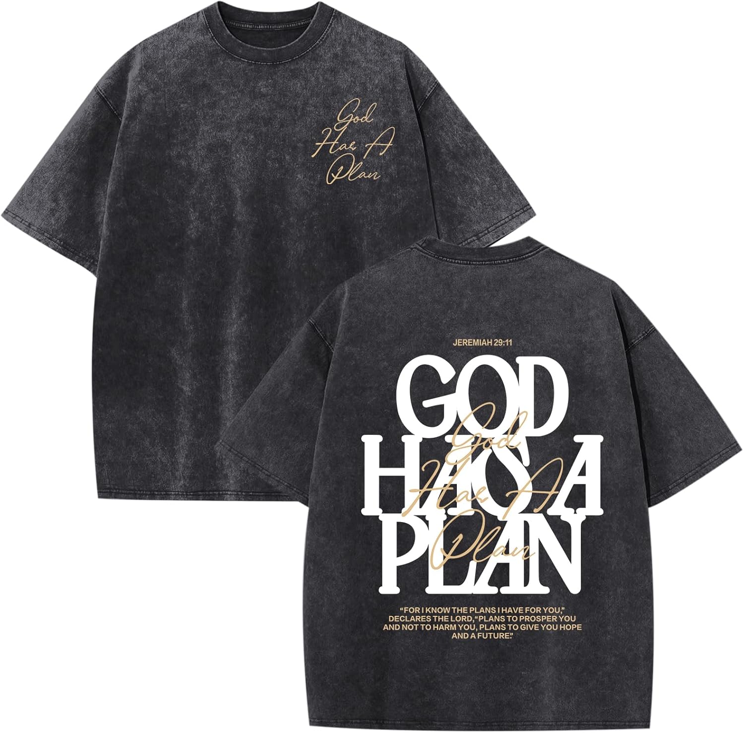Christian Shirts for Men God Religious Jesus Faith Inspirational Bible Verse Tshirt Oversized Acid Wash Graphic Tees