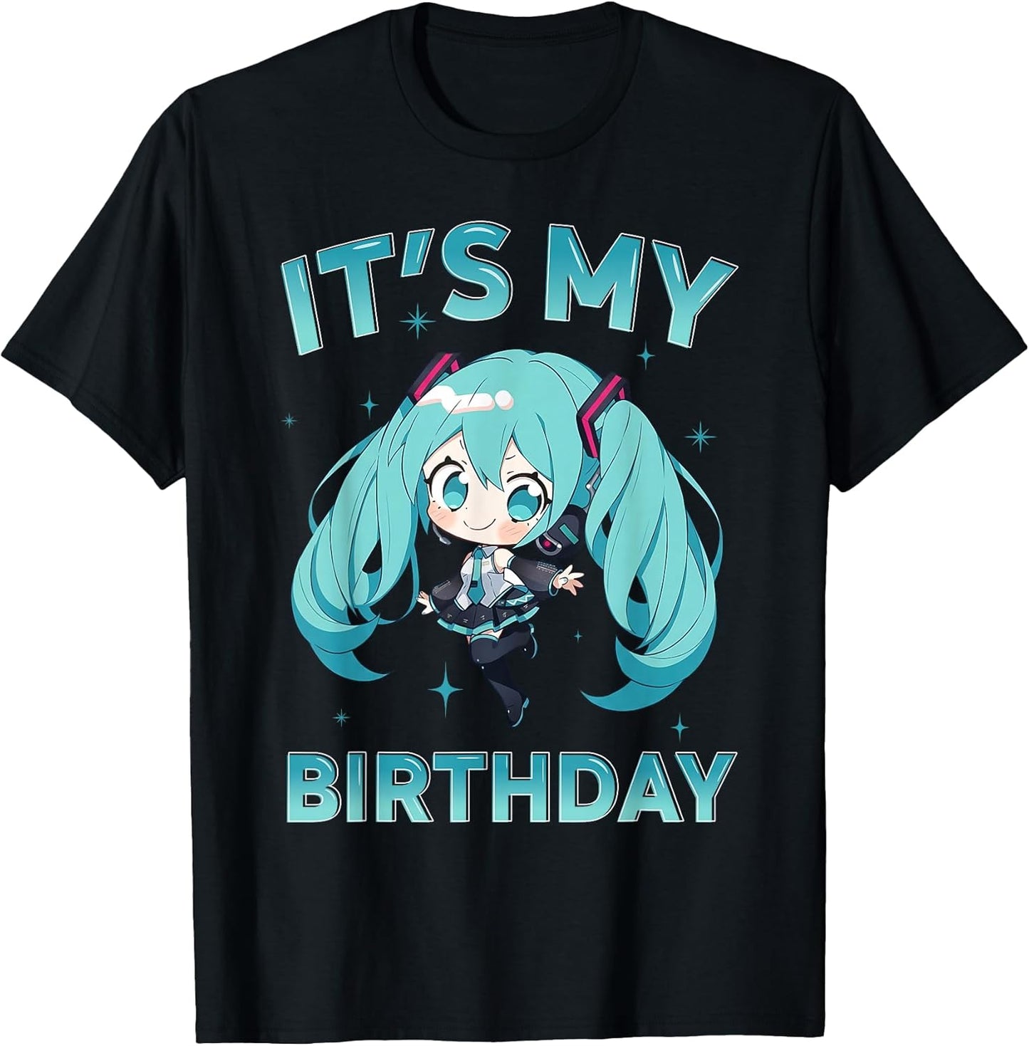 It's My Birthday Anime Girl I Love Music Anime and Manga T-Shirt