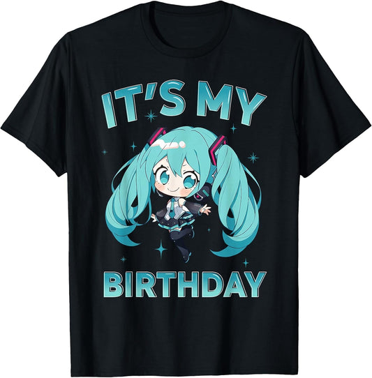 It's My Birthday Anime Girl I Love Music Anime and Manga T-Shirt