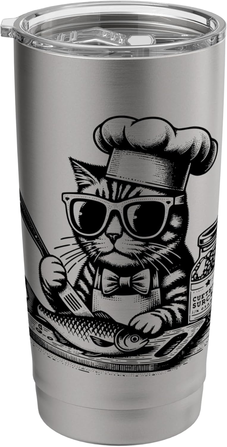 Cat Chef Cooking Fish Animals T-shirts