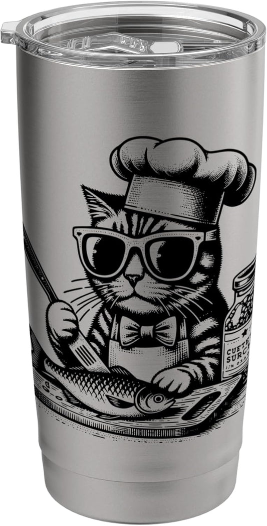 Cat Chef Cooking Fish Animals T-shirts