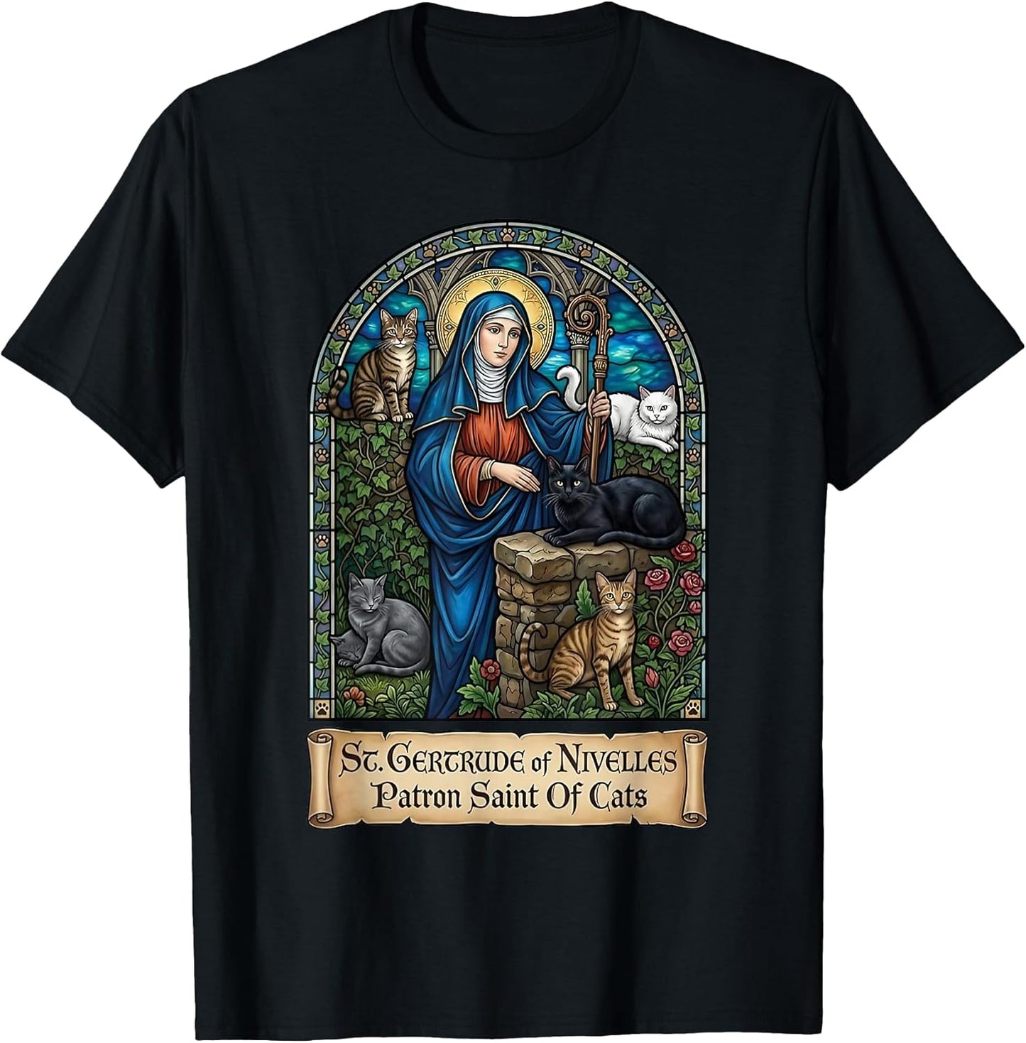 Saint Gertrude of Nivelles Cat Patron Merch Co.