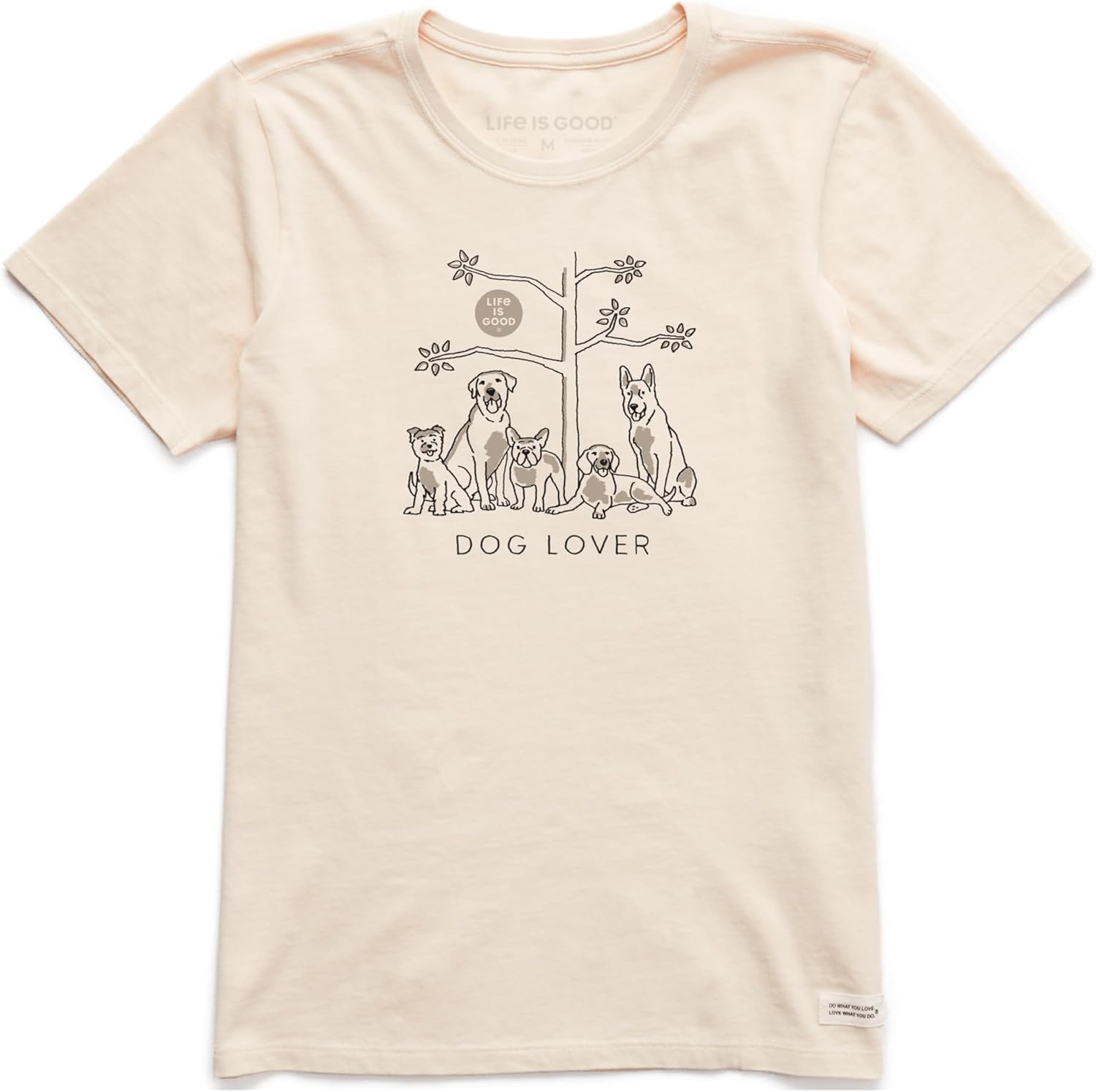 Women's Crusher Tee, Short Sleeve Cotton Graphic T-Shirts, Dog Lover Tree