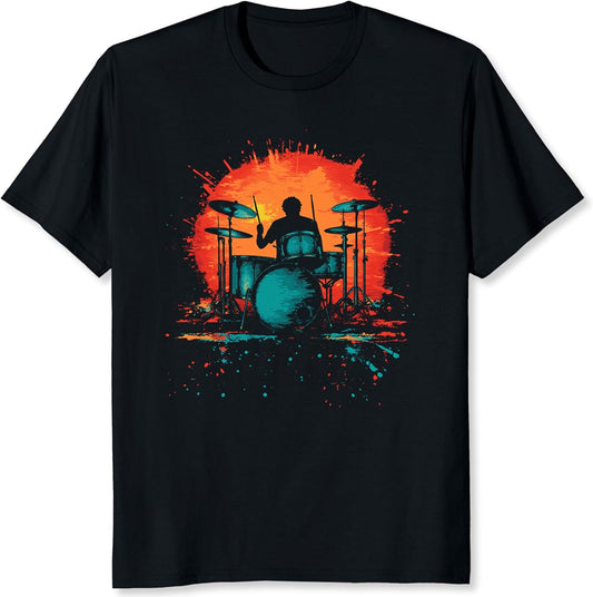 Vintage Drummer Band T-Shirt for Men Classic Rock Metal Band Graphic Tee Drummer Gift for Music Lovers