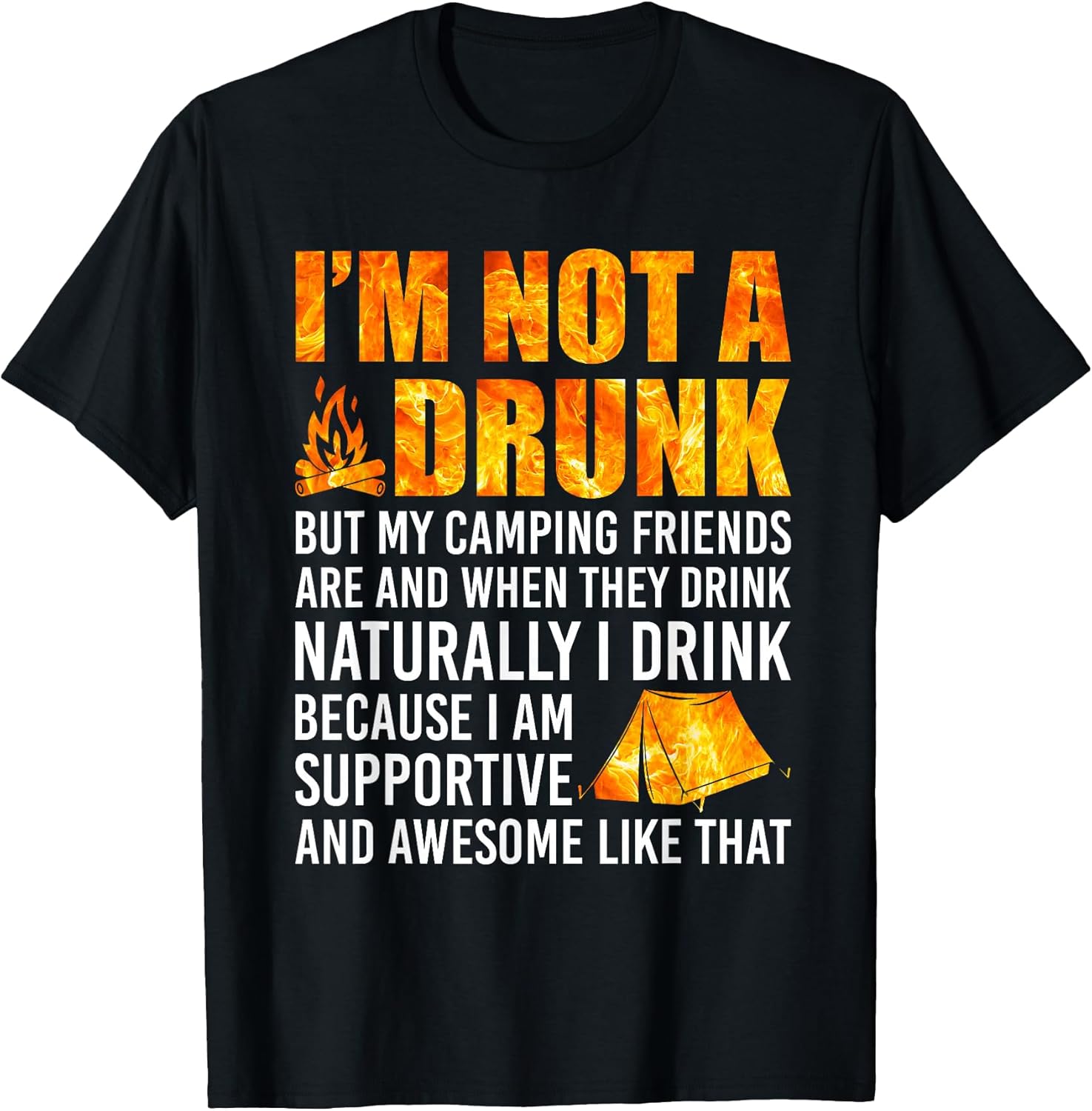 Funny Camping Friends Drinking Together