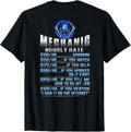 Funny Mechanic Hourly Rate Tee Shirt Gift