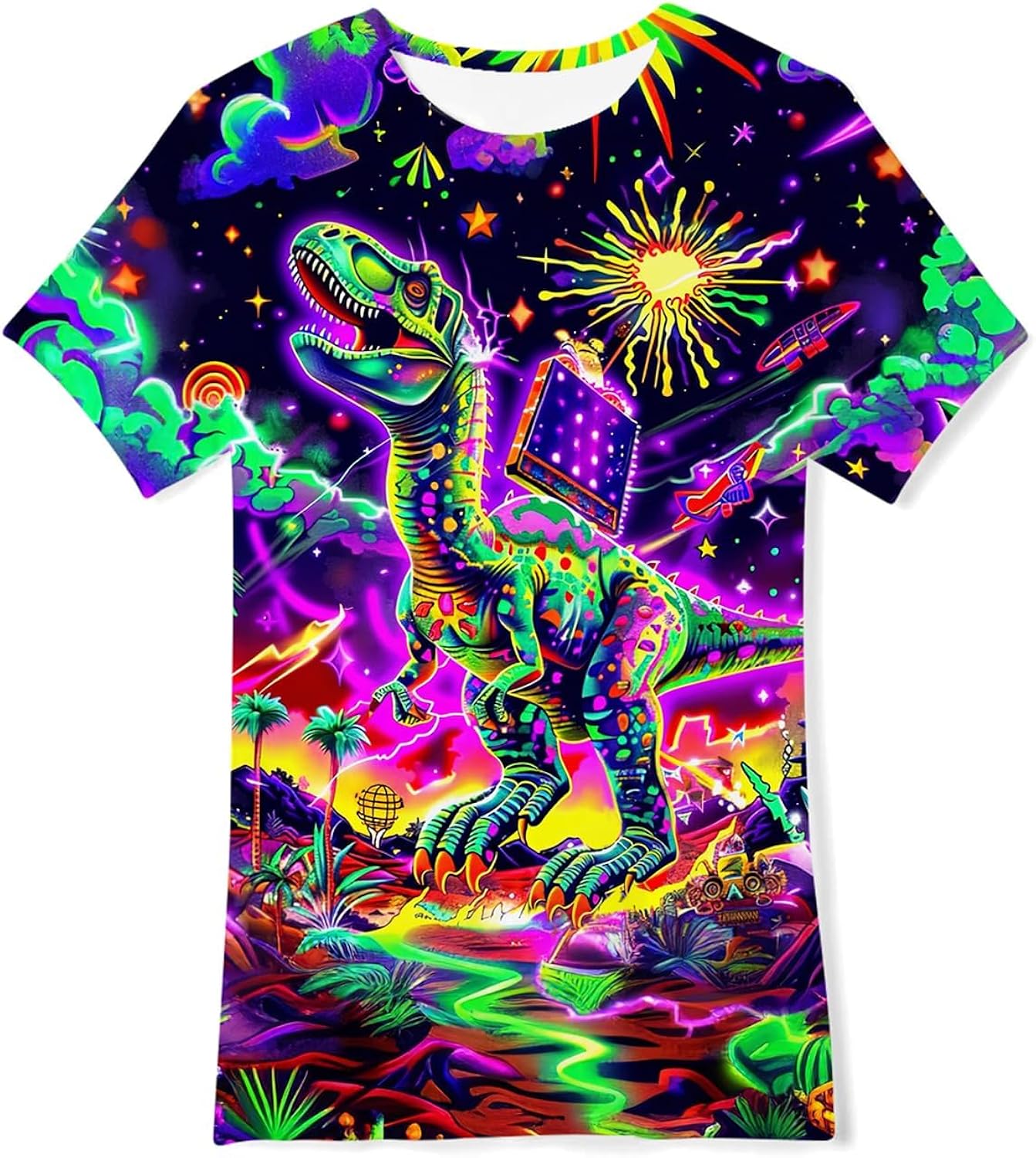 Boys Girls 3D Graphic Printed T-Shirt Crewneck Short Sleeve Tees 6-14 Years