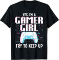 Cool Gamer Girl for Women Girls Kids Gaming Video Game Nerd T-Shirt Small