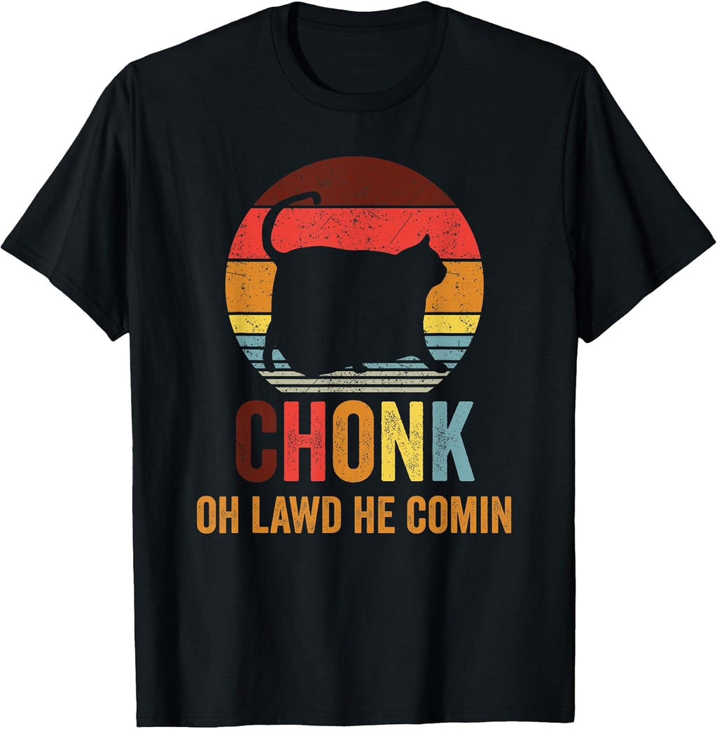 Retro vintage style funny fat cats meme Chonk cat