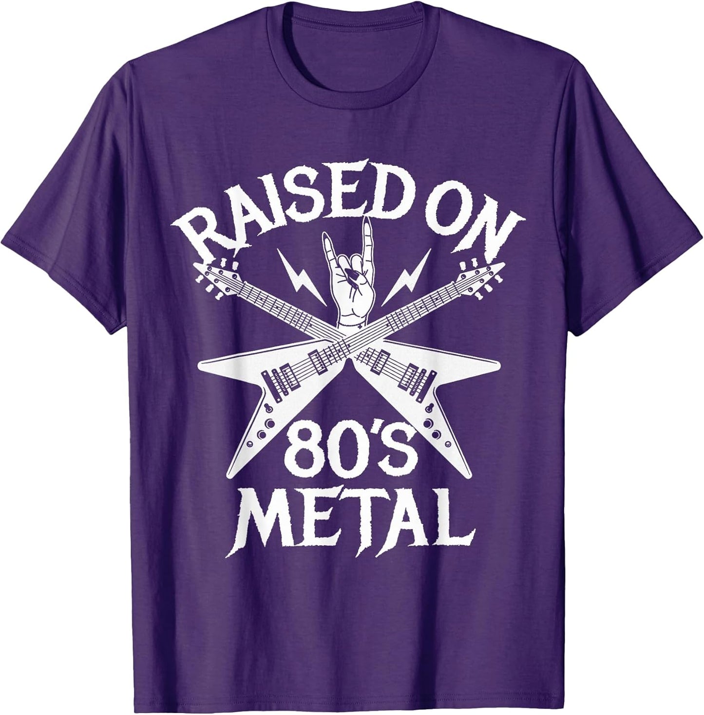 Raised On 80s Metal Rock Music Hair Bands Music Lovers T-Shirt