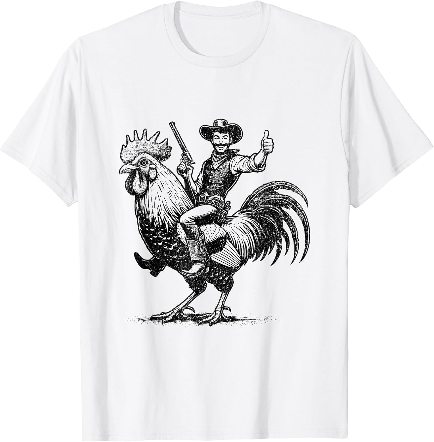 Funny Vintage Cowboy Riding Chicken Apparel