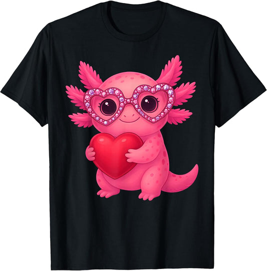 Valentine Cute Pink Axolotl Lovers Heart Klie