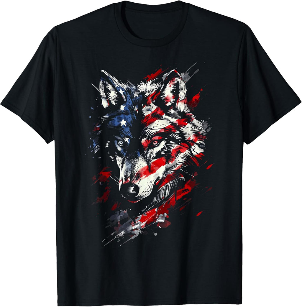 Patriotic Wolf - American Flag