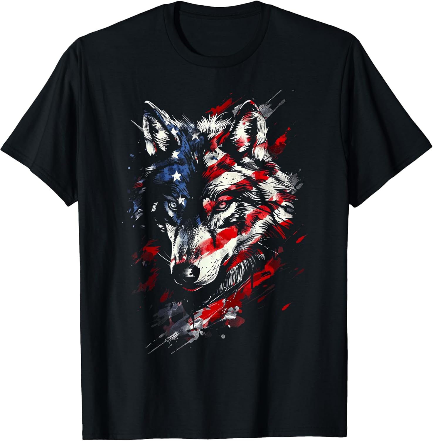 Patriotic Wolf - American Flag