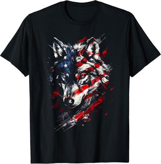Patriotic Wolf - American Flag