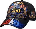 250th Anniversary USA Hat Adjustable Embroidered 250th Anniversary Patriotic Retro Washed Hat Baseball Caps