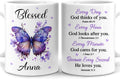 Hyturtle Personalized Inspirational Butterfly Christian Mug - Christian Gifts For Women - Religious Gifts For Birthday - Bible Verse Present - Custom Name Coffee Cup Ceramic Mug 11 Oz 15 Oz