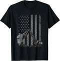 Patriotic Construction Worker Excavator Operator Digger Cool T-Shirt