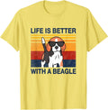 Life is better with a Beagle Vintage Dog Design Puppy Lover T-Shirt for Men Women Girls Kids