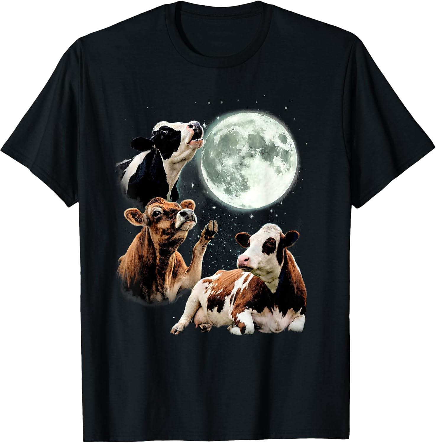 Vintage Cow Howling At The Moon Cow Lover