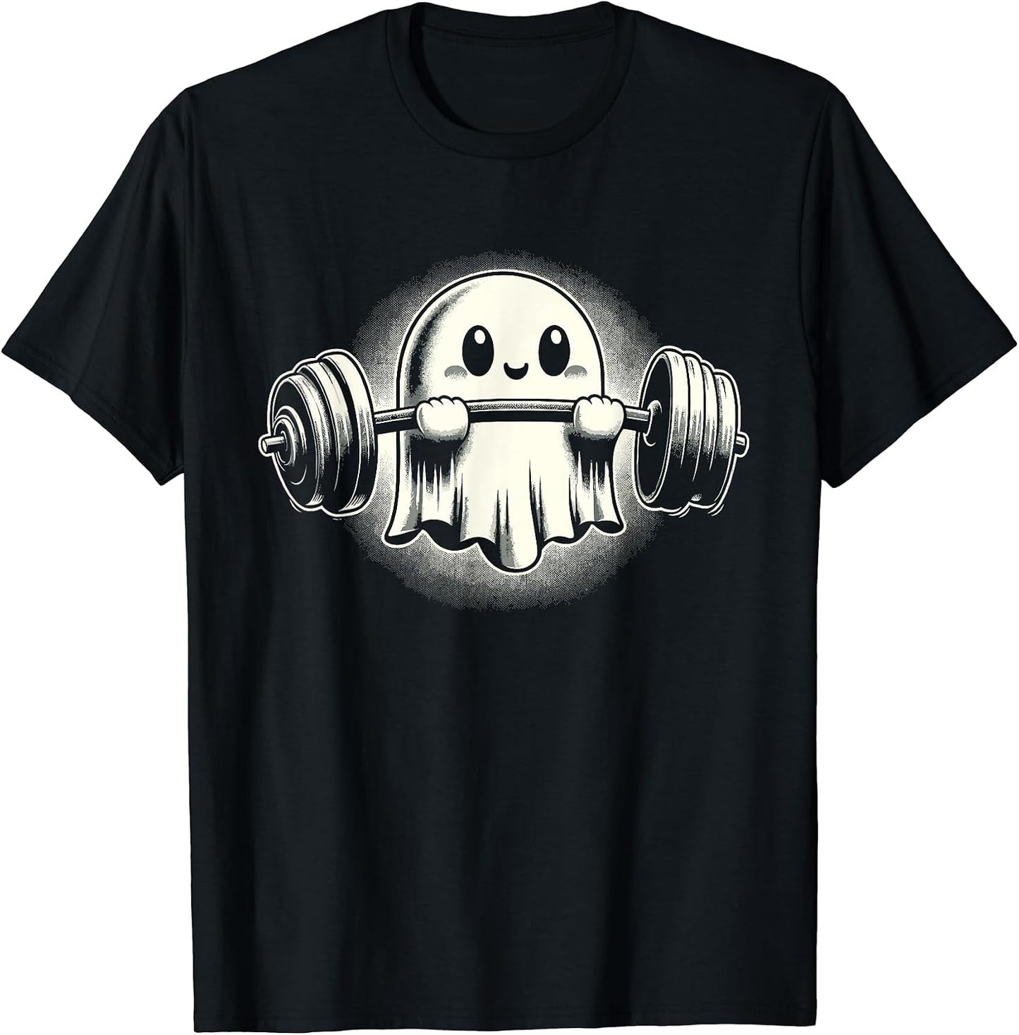 Cute Paranormal Workout Ghost Lifting Dumbbells