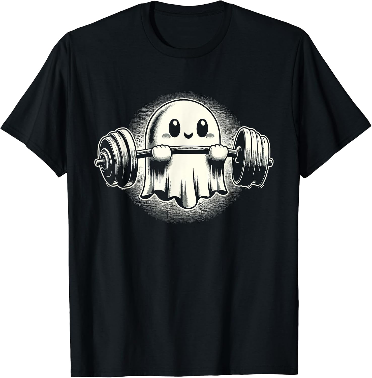 Cute Paranormal Workout Ghost Lifting Dumbbells