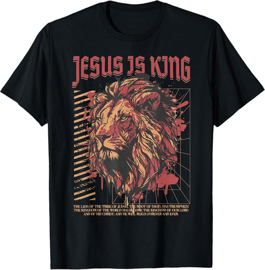 Jesus is King Merch - Lion Christian Bible Shirts