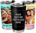 Personalized Coffee Tumblers with Picture Logo & Text, Customized Coffee Travel Mug, Mothers Day Gifts, 20OZ Stainless Steel with Straw Lid, Custom Mug Birthday Gift for Mom, Dad, Men, Women (20-UV)