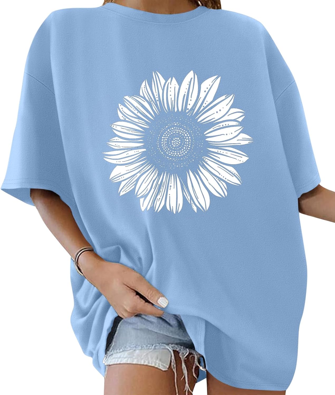 Womens Oversized Cotton T Shirts Graphic Tees Short Sleeve Vintage Tops Casual Summer Clothes 2026