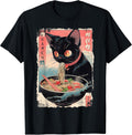 Ramen Noodles Cat Japan Y2K Kawaii Retro Cats Manga Anime T-Shirt