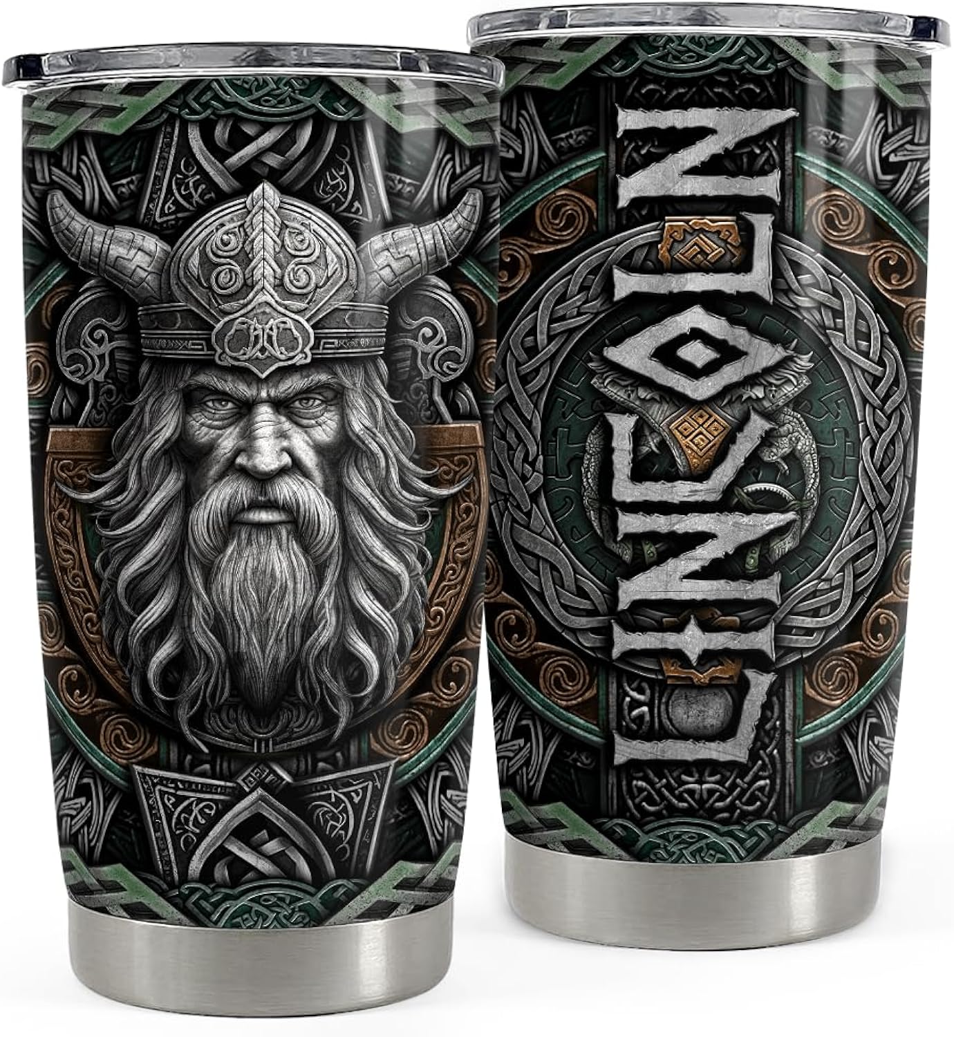 Personalized Viking Tumbler Vikings Celtic Stainless Steel Tumblers 20oz 30oz Coffee Travel Mug Cup Custom Name Birthday Customized Gifts for Men