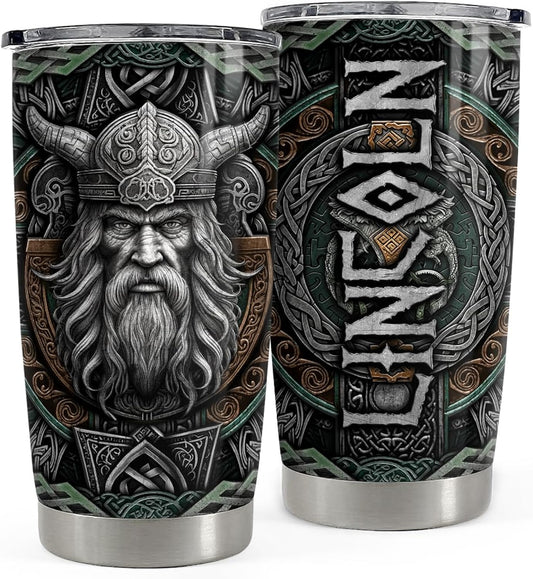 Personalized Viking Tumbler Vikings Celtic Stainless Steel Tumblers 20oz 30oz Coffee Travel Mug Cup Custom Name Birthday Customized Gifts for Men