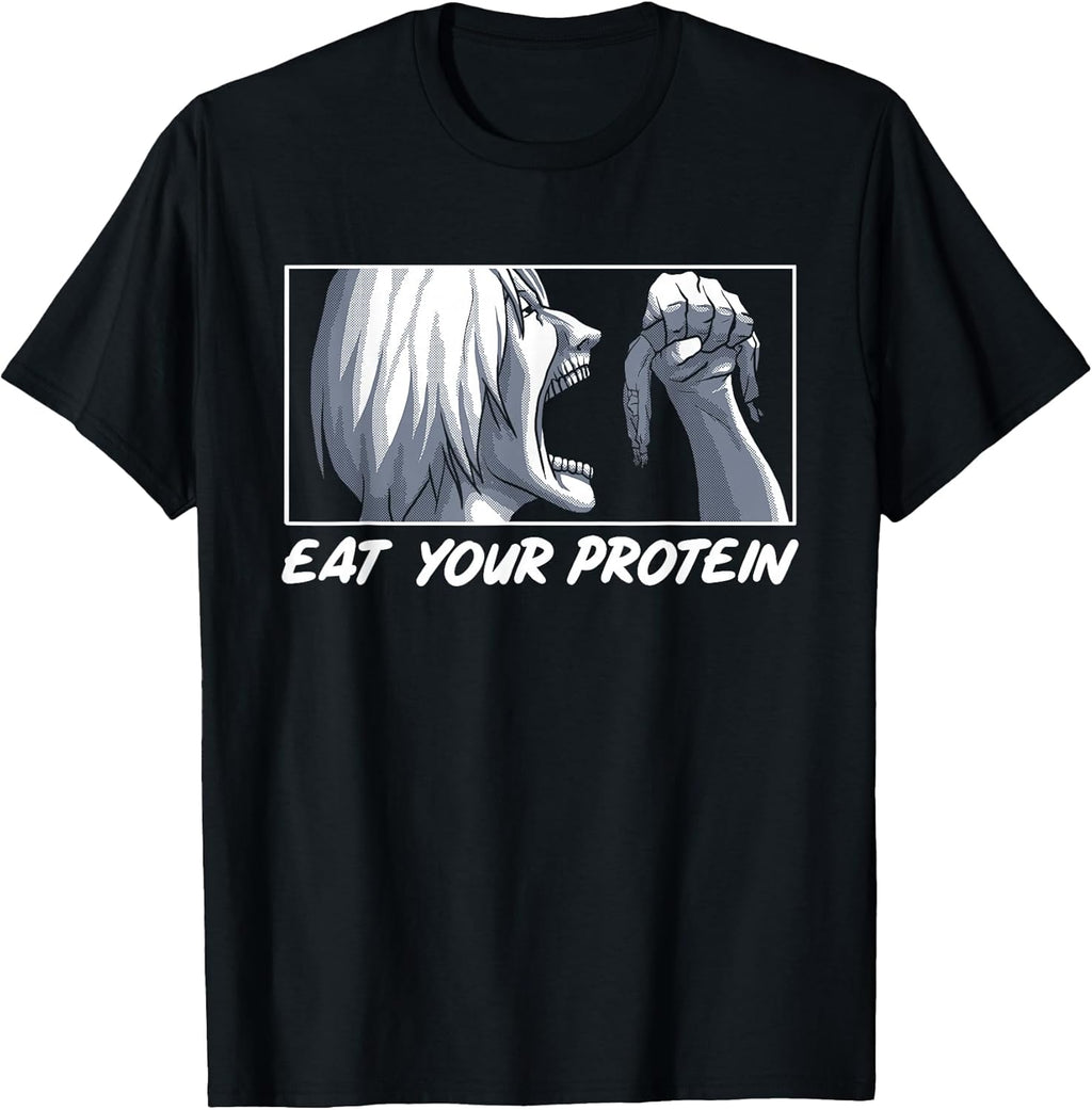 Eat Your Protein Anime Gym Manga Bodybuilding Fitness Anime T-Shirt
