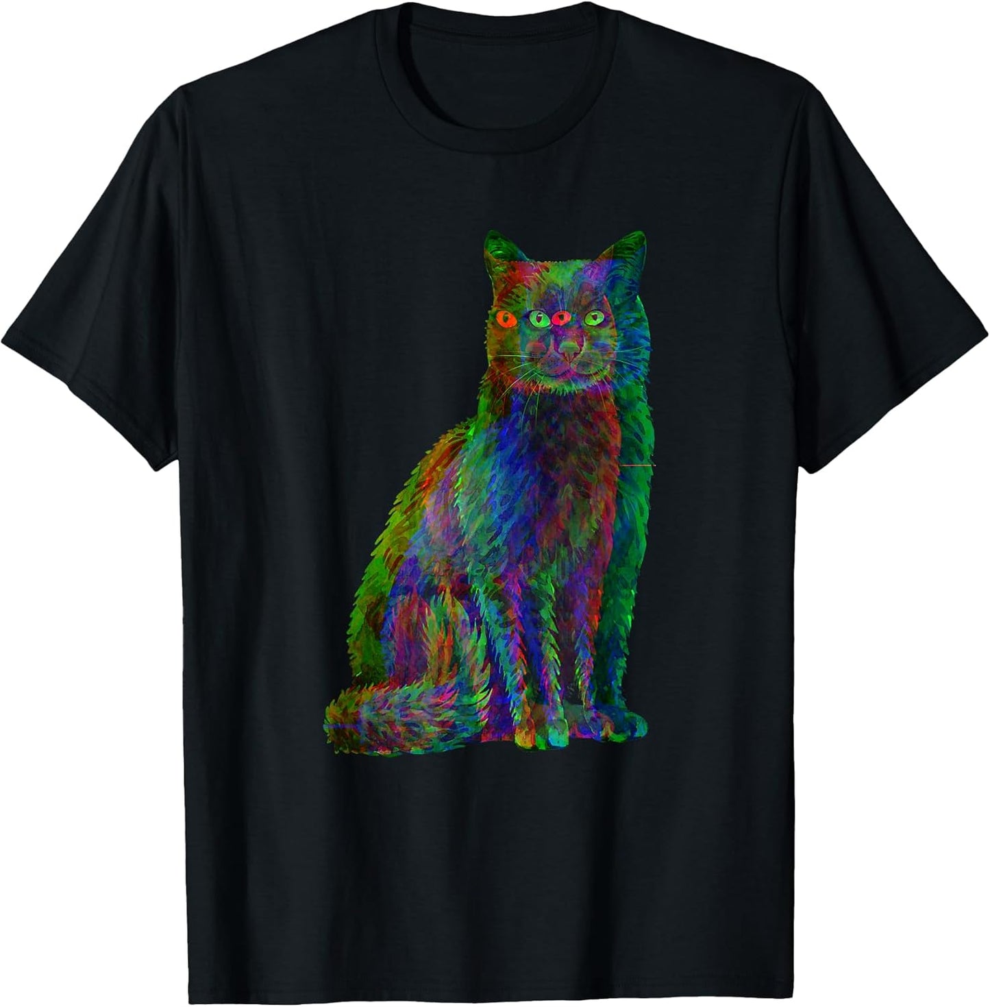 Alexamerch Trippy Psychedelic Glitch Cat
