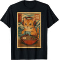 Kawaii Anime Gamer Cat Ramen Retro Japanese Gaming Funny T-Shirt