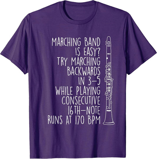 Marching Band Is Easy - Music Clarinet Player Clarinetist T-Shirt