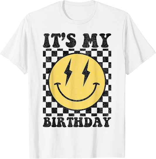 Checkered It's My Birthday Smile Face Shirts