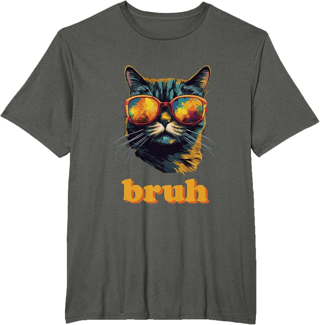 Teen Shirt for Brother Bruh Funny Meme Cat